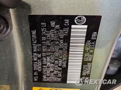 Zdjęcie 12 z 12 samochodu: 2019 LEXUS ES 350 VIN:58ABZ1B12KU015836 - miniatura