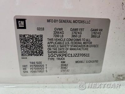 Zdjęcie 13 z 13 samochodu: 2018 CHEVROLET SILVERADO K1500 CUSTOM VIN:1GCVKPEC1JZ270511 - miniatura
