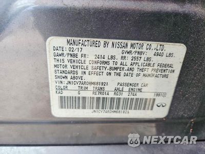 Zdjęcie 13 z 13 samochodu: 2017 INFINITI Q50 2.0T VIN:JN1CV7AR0HM681921 - miniatura