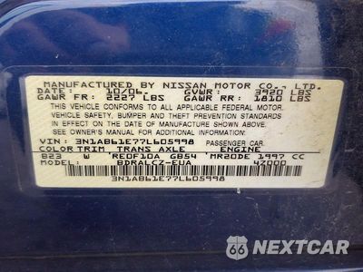 Zdjęcie 13 z 13 samochodu: 2007 NISSAN SENTRA 2.0 VIN:3N1AB61E77L605998 - miniatura