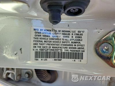 Zdjęcie 12 z 12 samochodu: 2017 HONDA CIVIC EX VIN:19XFC2F72HE222933 - miniatura