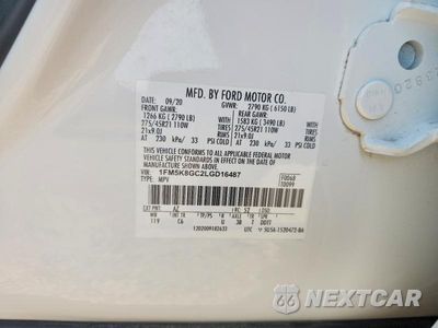 Zdjęcie 14 z 14 samochodu: 2020 FORD EXPLORER ST VIN:1FM5K8GC2LGD16487 - miniatura