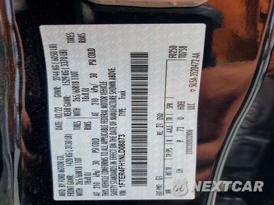 Zdjęcie 12 z 12 samochodu: 2022 FORD RANGER XL VIN:1FTER4FH1NLD08073 - miniatura