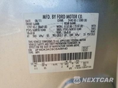 Zdjęcie 12 z 12 samochodu: 2012 FORD EDGE LIMITED VIN:2FMDK3KC6CBA09143 - miniatura