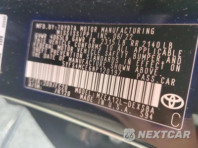 Zdjęcie 12 z 12 samochodu: 2022 TOYOTA COROLLA SE NIGHTSHADE EDITION VIN:5YFS4MCE6NP120197 - miniatura