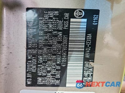 Zdjęcie 13 z 13 samochodu: 2008 TOYOTA CAMRY HYBRID VIN:4T1BB46K78U036691 - miniatura
