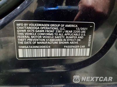 Zdjęcie 12 z 12 samochodu: 2022 VOLKSWAGEN PASSAT SE VIN:1VWSA7A36NC008324 - miniatura