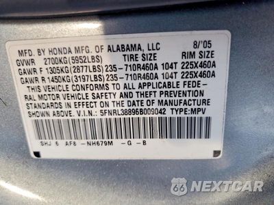 Zdjęcie 13 z 13 samochodu: 2006 HONDA ODYSSEY TOURING VIN:5FNRL38896B009042 - miniatura