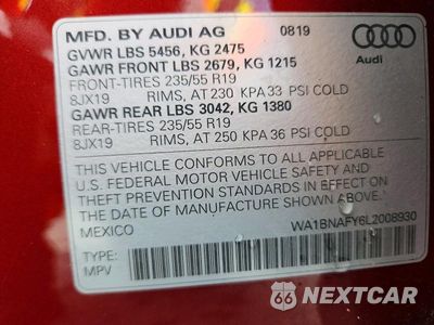 Zdjęcie 13 z 13 samochodu: 2020 AUDI Q5 PREMIUM PLUS VIN:WA1BNAFY6L2008930 - miniatura