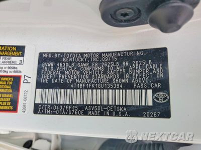 Zdjęcie 12 z 12 samochodu: 2016 TOYOTA CAMRY SE VIN:4T1BF1FK1GU135394 - miniatura