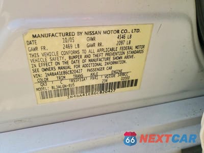 Zdjęcie 13 z 13 samochodu: 2006 NISSAN MAXIMA 3.5 SE VIN:1N4BA41E86C820427 - miniatura