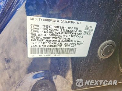 Zdjęcie 13 z 13 samochodu: 2020 HONDA PILOT EX VIN:5FNYF6H38LB017198 - miniatura