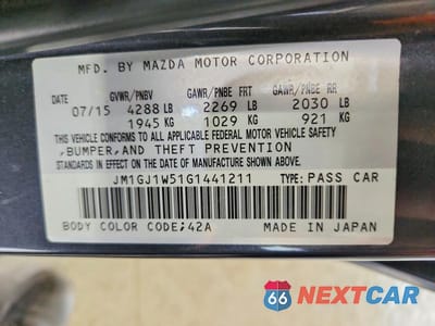 Zdjęcie 12 z 12 samochodu: 2016 MAZDA 6 GRAND TOURING VIN:JM1GJ1W51G1441211 - miniatura