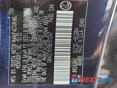 Zdjęcie 13 z 13 samochodu: 2024 LEXUS ES 350 BASE VIN:58ADZ1B10RU172347 - miniatura