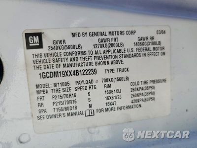 Zdjęcie 13 z 13 samochodu: 2004 CHEVROLET ASTRO DELIVERY VAN VIN:1GCDM19XX4B122239 - miniatura