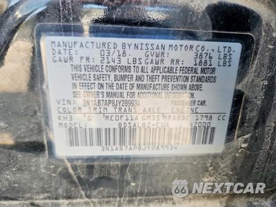 Zdjęcie 12 z 12 samochodu: 2018 NISSAN SENTRA S VIN:3N1AB7AP8JY289934 - miniatura
