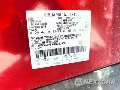 Zdjęcie 14 z 14 samochodu: 2017 FORD EXPLORER LIMITED VIN:1FM5K7F89HGB52508 - miniatura