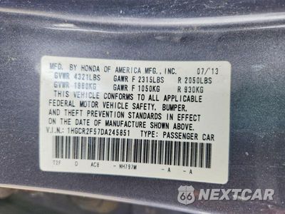 Zdjęcie 13 z 13 samochodu: 2013 HONDA ACCORD SPORT VIN:1HGCR2F57DA245851 - miniatura