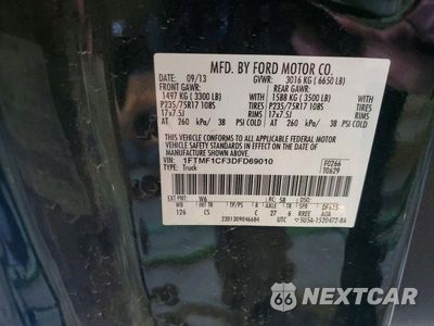 Zdjęcie 13 z 13 samochodu: 2013 FORD F150 VIN:1FTMF1CF3DFD69010 - miniatura