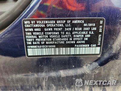 Zdjęcie 12 z 12 samochodu: 2014 VOLKSWAGEN PASSAT SE VIN:1VWBN7A31EC018098 - miniatura