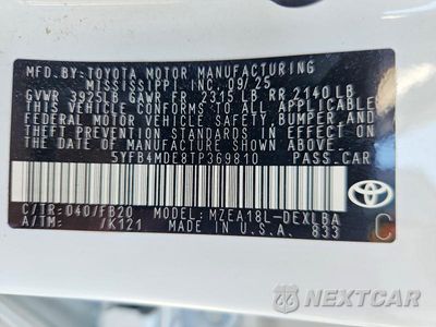 Zdjęcie 13 z 13 samochodu: 2026 TOYOTA COROLLA LE VIN:5YFB4MDE8TP369810 - miniatura