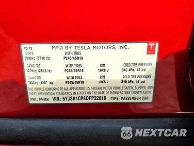 Zdjęcie 12 z 12 samochodu: 2013 TESLA MODEL S VIN:5YJSA1CP8DFP22618 - miniatura