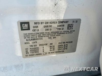 Zdjęcie 13 z 13 samochodu: 2020 CHEVROLET TRAX PREMIER VIN:KL7CJRSB0LB317215 - miniatura