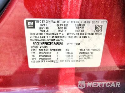 Zdjęcie 12 z 12 samochodu: 2014 CHEVROLET SILVERADO K1500 LT VIN:3GCUKREHXEG248886 - miniatura