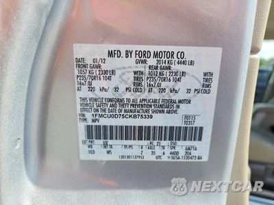 Zdjęcie 13 z 13 samochodu: 2012 FORD ESCAPE XLT VIN:1FMCU0D75CKB75339 - miniatura