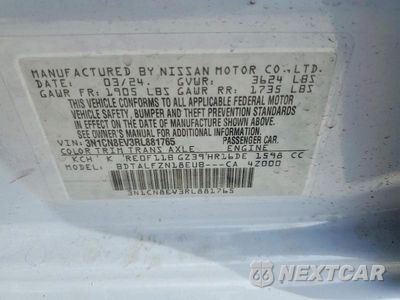 Zdjęcie 12 z 12 samochodu: 2024 NISSAN VERSA SV VIN:3N1CN8EV3RL881765 - miniatura