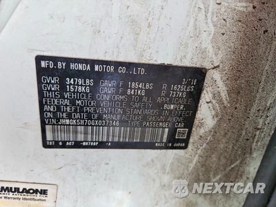 Zdjęcie 12 z 12 samochodu: 2016 HONDA FIT EX VIN:JHMGK5H70GX037346 - miniatura
