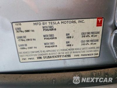 Zdjęcie 13 z 13 samochodu: 2015 TESLA MODEL S VIN:5YJSA1E47FF114286 - miniatura