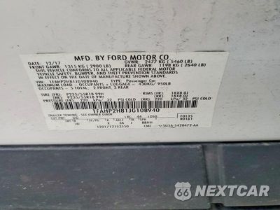 Zdjęcie 12 z 12 samochodu: 2018 FORD TAURUS SEL VIN:1FAHP2H81JG108940 - miniatura