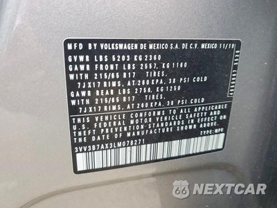 Zdjęcie 13 z 13 samochodu: 2020 VOLKSWAGEN TIGUAN SE VIN:3VV3B7AX3LM078271 - miniatura