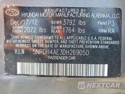 Zdjęcie 12 z 12 samochodu: 2013 HYUNDAI ELANTRA GLS VIN:5NPDH4AE3DH269050 - miniatura