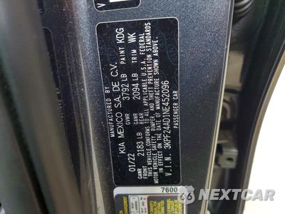 Zdjęcie 12 z 12 samochodu: 2022 KIA FORTE FE VIN:3KPF24AD1NE452096 - miniatura