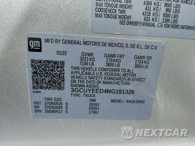 Zdjęcie 12 z 12 samochodu: 2022 CHEVROLET SILVERADO LTD K1500 RST VIN:3GCUYEED4NG191329 - miniatura