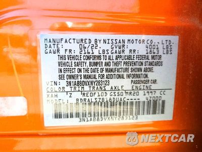Zdjęcie 12 z 12 samochodu: 2022 NISSAN SENTRA SR VIN:3N1AB8DVXNY283123 - miniatura