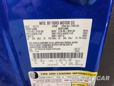 Zdjęcie 12 z 12 samochodu: 2013 FORD F150 SUPERCREW VIN:1FTFW1ET0DFC57230 - miniatura