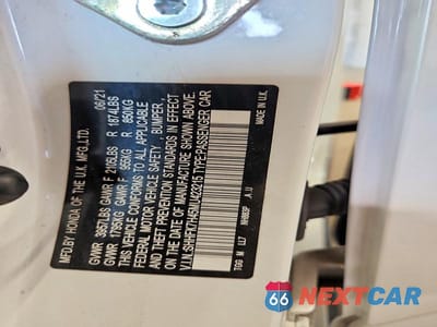 Zdjęcie 12 z 12 samochodu: 2021 HONDA CIVIC SPORT VIN:SHHFK7H45MU423215 - miniatura