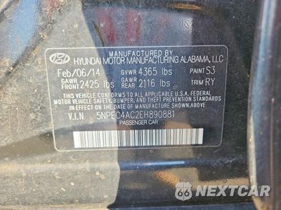Zdjęcie 12 z 12 samochodu: 2014 HYUNDAI SONATA LIMITED VIN:5NPEC4AC2EH890881 - miniatura