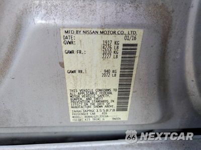 Zdjęcie 12 z 12 samochodu: 2016 NISSAN ALTIMA 2.5 S VIN:1N4AL3AP9GC155878 - miniatura