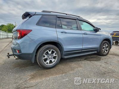 Trzecie zdjęcie samochodu z tyłu: 2022 HONDA PASSPORT TRAIL SPORT VIN:5FNYF8H68NB000510 - miniatura