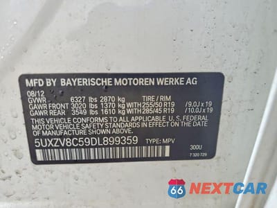 Zdjęcie 13 z 13 samochodu: 2013 BMW X5 XDRIVE50I VIN:5UXZV8C59DL899359 - miniatura