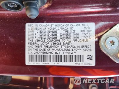 Zdjęcie 14 z 14 samochodu: 2017 HONDA CR-V LX VIN:2HKRW6H33HH213532 - miniatura
