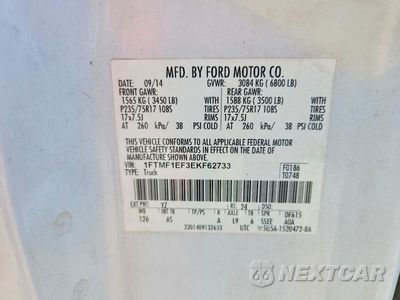 Zdjęcie 12 z 12 samochodu: 2014 FORD F150 VIN:1FTMF1EF3EKF62733 - miniatura