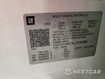 Zdjęcie 13 z 13 samochodu: 2020 CHEVROLET SILVERADO K1500 LTZ VIN:1GCUYGET3LZ145586 - miniatura