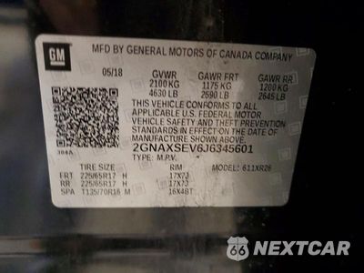 Zdjęcie 14 z 14 samochodu: 2018 CHEVROLET EQUINOX LT VIN:2GNAXSEV6J6345601 - miniatura