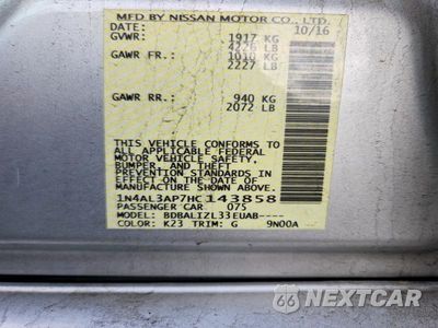 Zdjęcie 12 z 12 samochodu: 2017 NISSAN ALTIMA 2.5 SV VIN:1N4AL3AP7HC143858 - miniatura