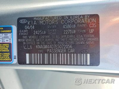 Zdjęcie 12 z 12 samochodu: 2014 KIA OPTIMA HYBRID VIN:KNAGM4AD7E5072056 - miniatura
